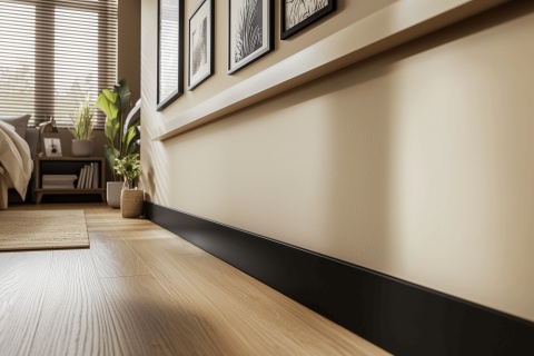 Listwa podłogowa DuroFit czarna 6 cm - PF060B